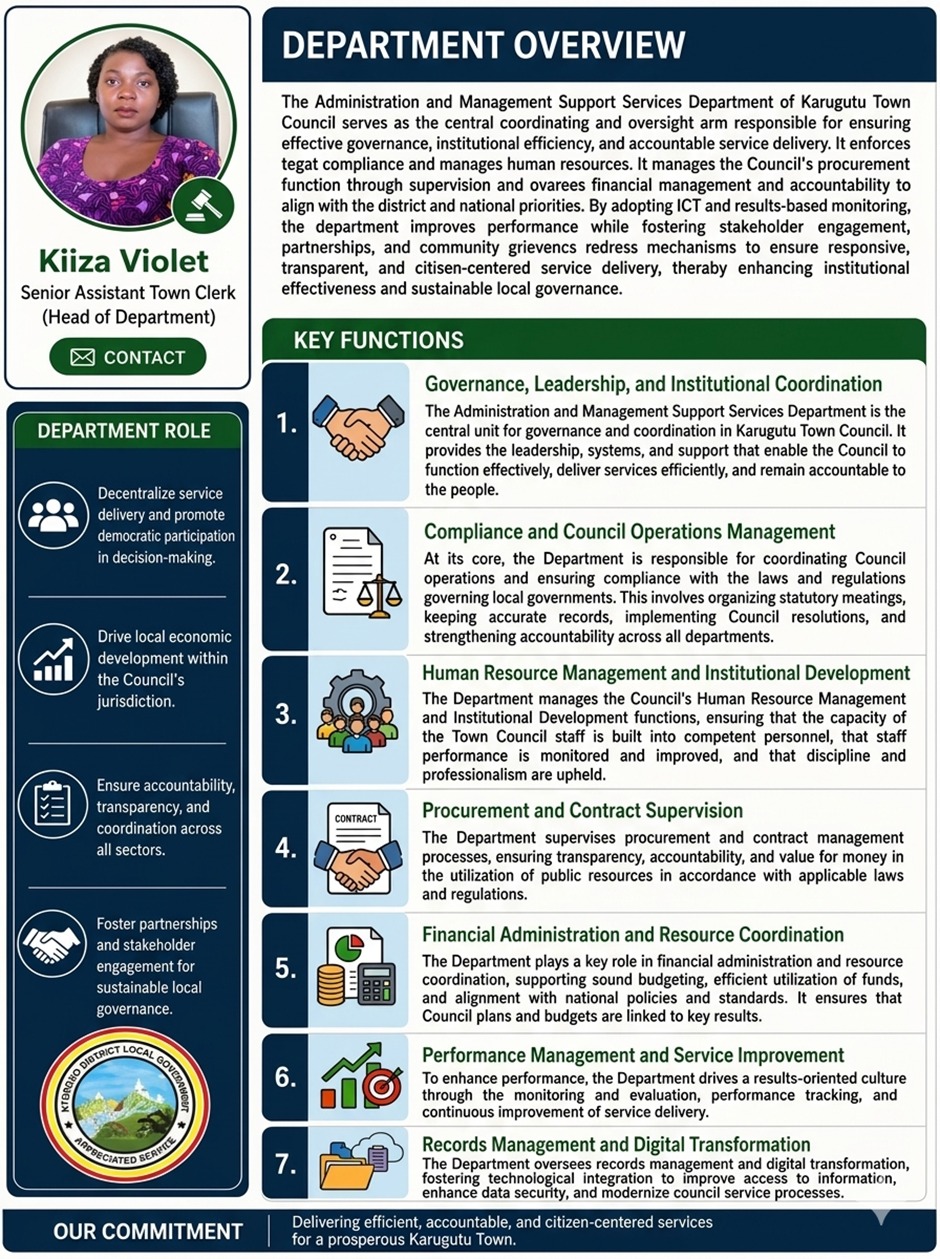 Administration and Management Support Department - Karugutu Town Council